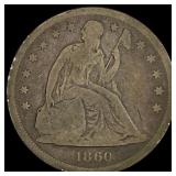 1860-O Seated Liberty Dollar NICELY CIRCULATED
