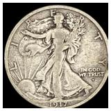 1917-S Walking Liberty Half Dollar LIGHTLY CIRCULA