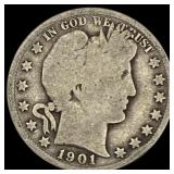 1901-S Barber Half Dollar NICELY CIRCULATED