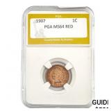 1907 Indian Head Cent PGA MS64 RED