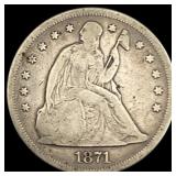1871 Seated Liberty Dollar NICELY CIRCULATED