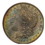 1885-O Toned Morgan Silver Dollar GEM BU