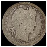 1897 Barber Quarter NICELY CIRCULATED