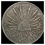 1863-YF Mexico 8 Reales LIGHTLY CIRCULATED