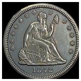 1842-O Seated Liberty Quarter UNCIRCULATED