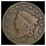 1824 Coronet Head Large Cent NICELY CIRCULATED