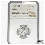 1943-S Wheat Cent NGC MS66