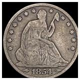 1854 Seated Liberty Half Dollar NICELY CIRCULATED