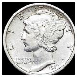 1917 Mercury Dime CHOICE AU