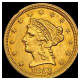 1853 Liberty Head Quarter Eagle UNCIRCULATED