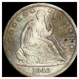 1842 Seated Liberty Half Dollar NICELY CIRCULATED