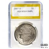 1887-O Morgan Silver Dollar PGA MS64 DMP