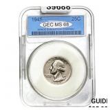 1945 25C Washington Quarter GEC MS68