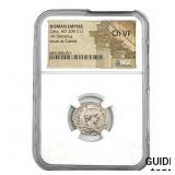 Roman Geta, AD 209-211 Silver Denarius NGC Ch VF