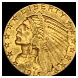1915 Indian Head Half Eagle $5 CLOSELY UNCIRCULATE