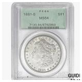 1881-S Morgan Silver Dollar PCGS MS64