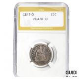 1847-O Seated Liberty Quarter PGA VF30