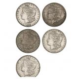 1882-1896 UNC Morgan Silver Dollar Lot [5 Coins]