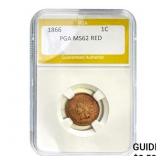 1866 1C Indian Head Cent PGA MS62 RED