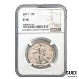 1941 50C Walking Liberty Half NGC PF61
