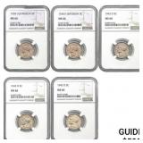 [5] 1938-D-1943D Silver Jefferson 5C NGC MS66