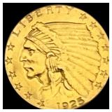1925 Indian Head $2.50 Gold Quarter Eagl UNCIRCULA