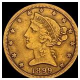 1899-S Liberty Head Half Eagle LIGHTLY CIRCULATED