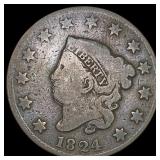 1824 Coronet Head Large Cent NICELY CIRCULATED
