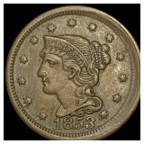 1853 Braided Hair Large Cent CLOSELY UNCIRCULATED