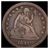 1845 Seated Liberty Quarter LIGHTLY CIRCULATED