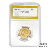 1909-D $5 Indian Head Half Eagle PGA MS6