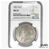 1921-S Morgan Silver Dollar NGC MS63