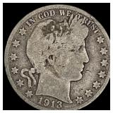 1913 Barber Half Dollar NICELY CIRCULATED