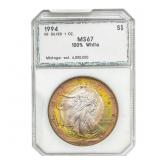 1994 Toned Silver Eagle PCI MS67