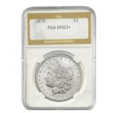 1879 Morgan Silver Dollar PGA MS63+