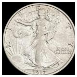 1917 Walking Liberty Half Dollar CLOSELY UNCIRCULA