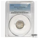 1916 Mercury Silver Dime PCGS MS64 FB