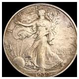 1939-S Walking Liberty Half Dollar CLOSELY UNCIRCU