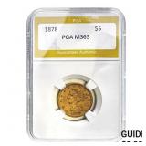 1878 $5 Liberty Head Half Eagle PGA MS63