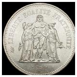 1977 France 50 Francs Hercules Coin GEM BU