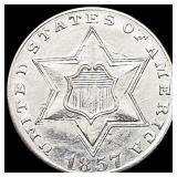 1857 Three-Cent Silver Piece UNCIRCULATED