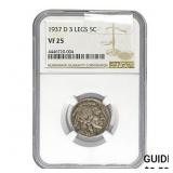 1937-D 3 Legs Buffalo Nickel NGC VF25