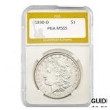 1890-O Morgan Silver Dollar PGA MS65