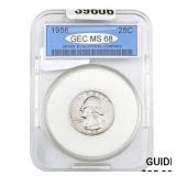 1958 25C Washington Quarter GEC MS68