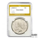 1925-S Peace Dollar PGA MS65