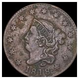 1818 Coronet Head Large Cent NEARLY UNCIRCULATED