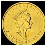 1999 Canada 1/10 oz Gold Maple Leaf UNCIRCULATED
