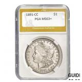 1891-CC Morgan Dollar PGA MS63+