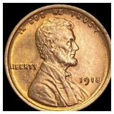 1918 Lincoln Wheat Cent GEM BU