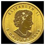 2014 Canada 1/10 oz Gold Maple Leaf GEM BU